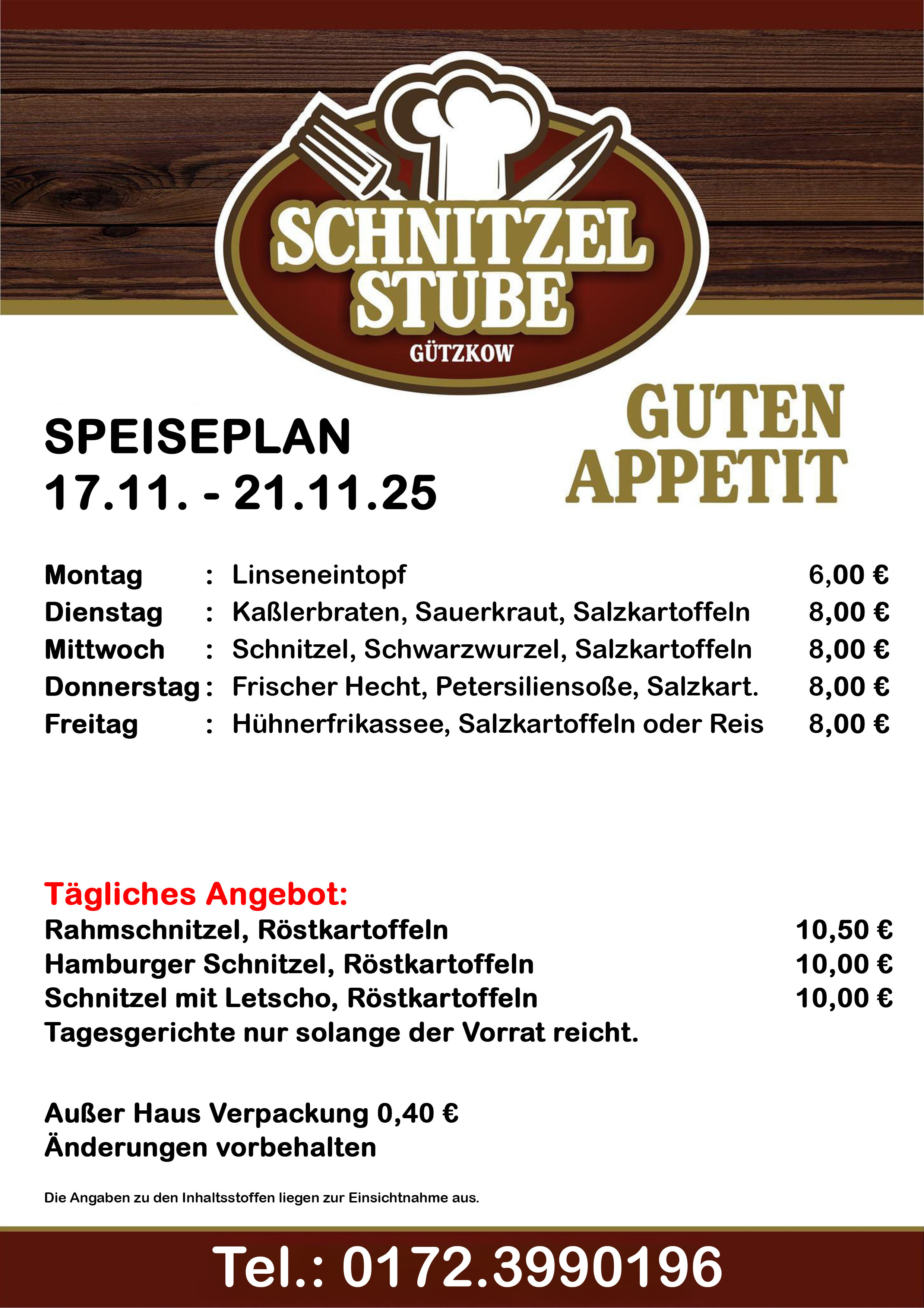 Speiseplan KW47 17.11