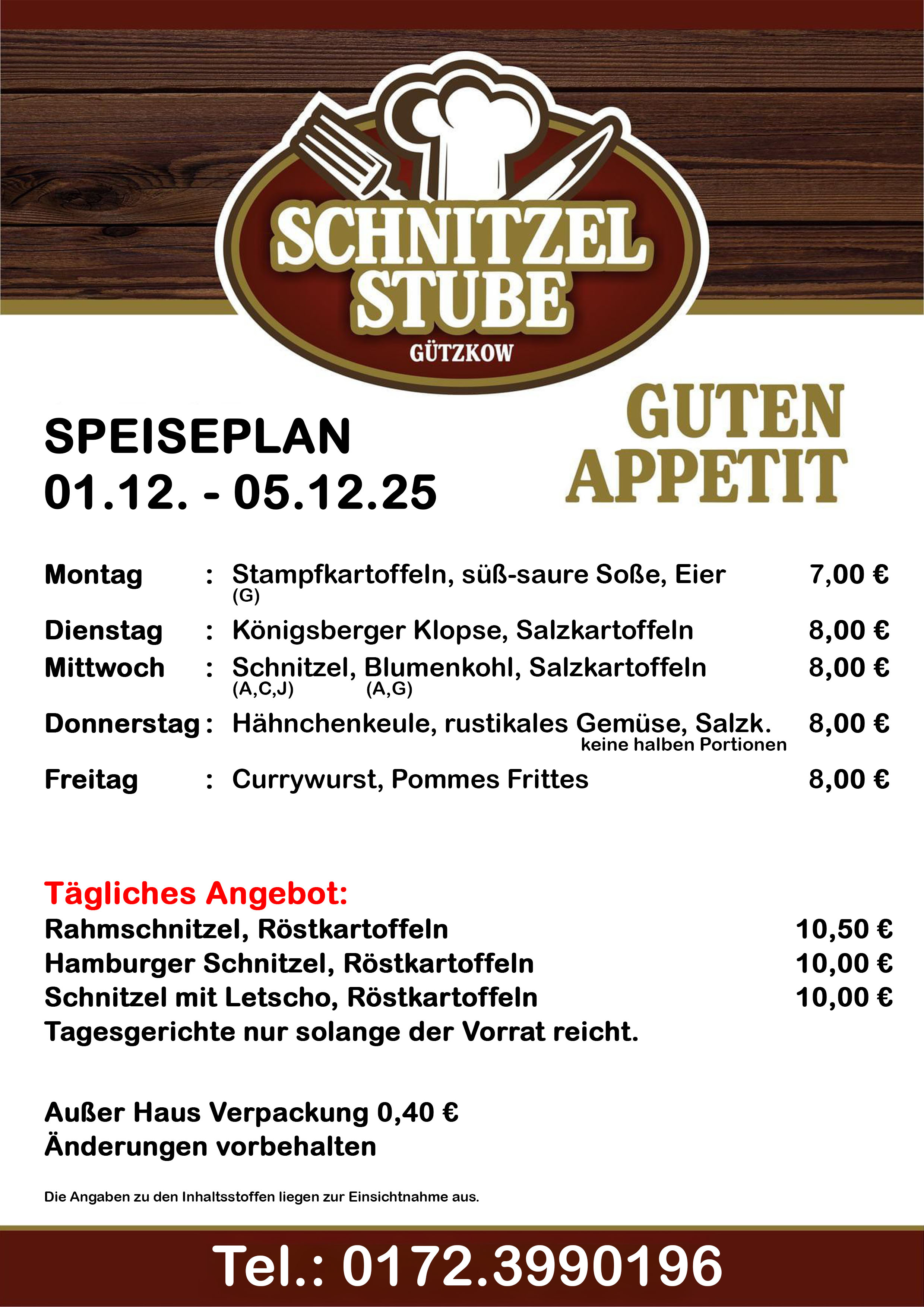 Speiseplan KW49 01.12