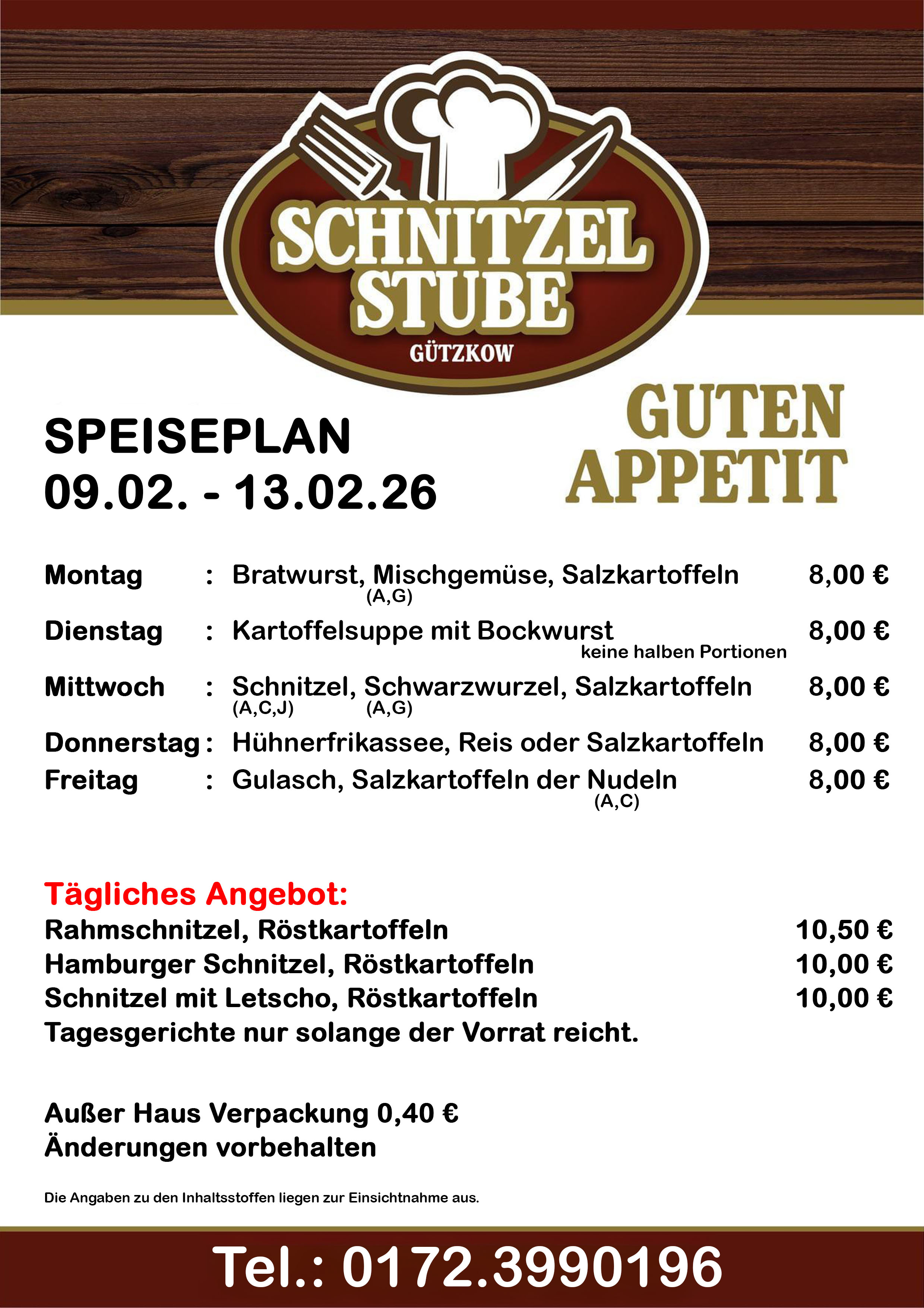 Speiseplan KW07 09.02